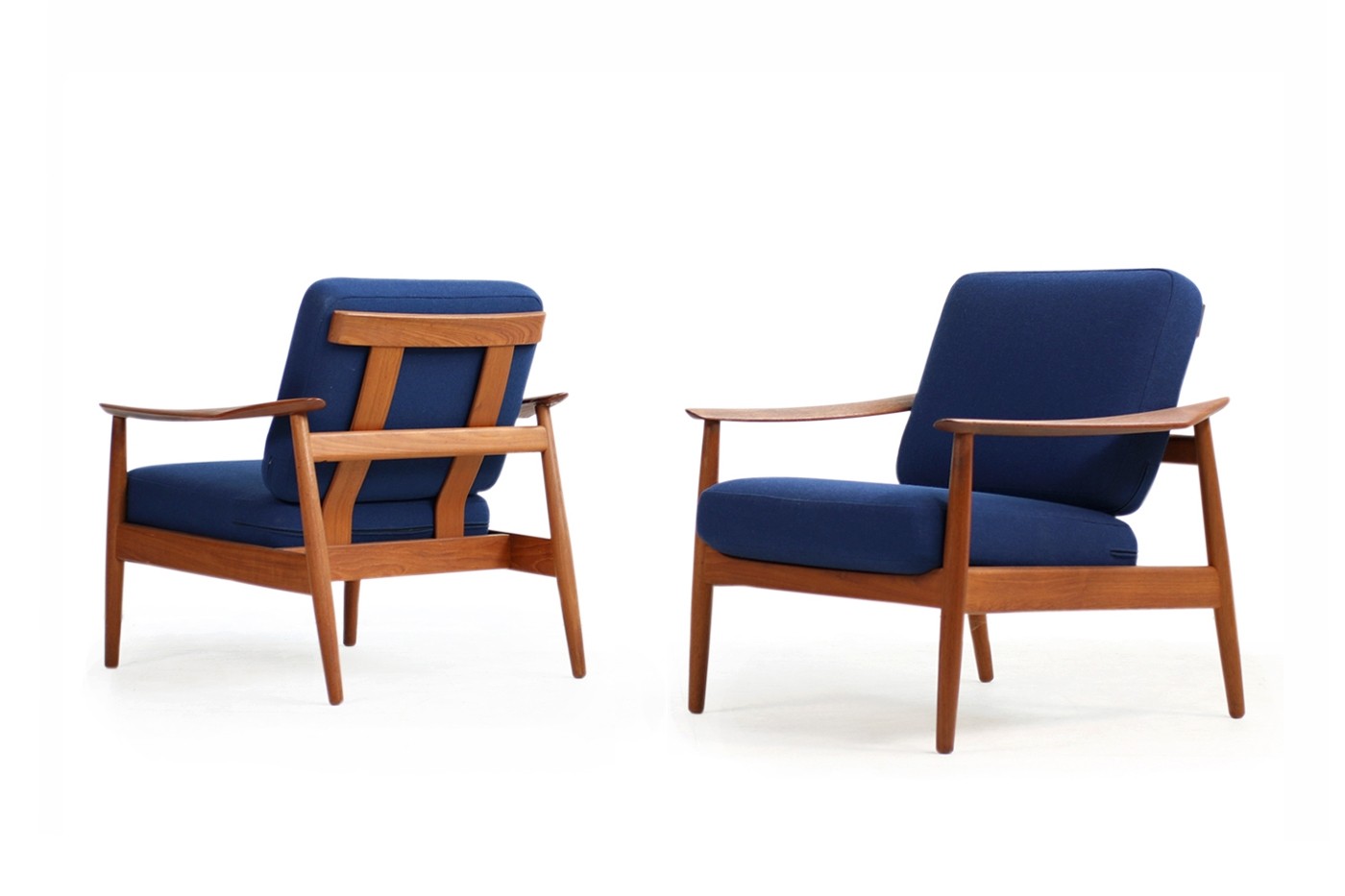 Arne Vodder 1960s Teak Easy Chairs Mod 164 Danish Modern Design