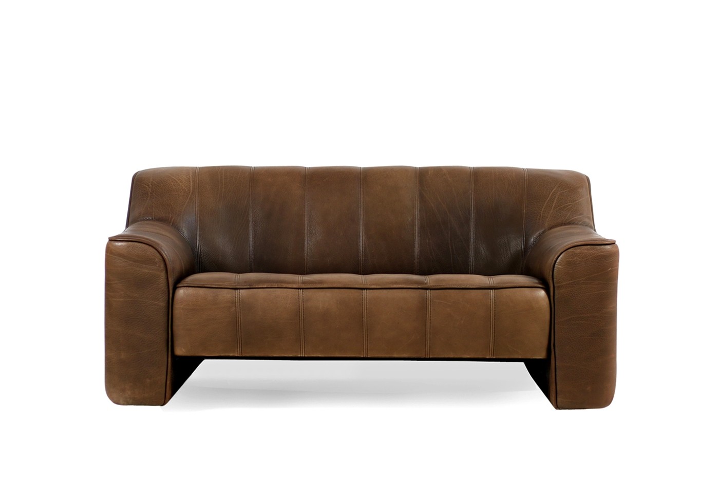 1970s Vintage De Sede Ds 44 Two Seat Sofa Brown Buffalo Leather Objects