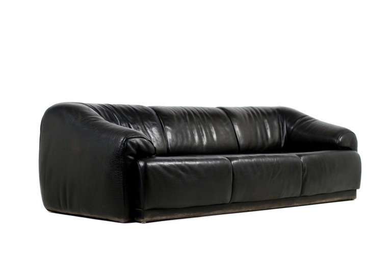 70er Lounge Leder Sofa, de sede style, buffalo leather