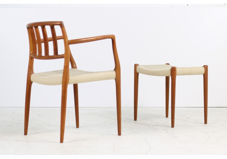 60er Teak Hocker, Niels Möller Mod. 80A danish modern design