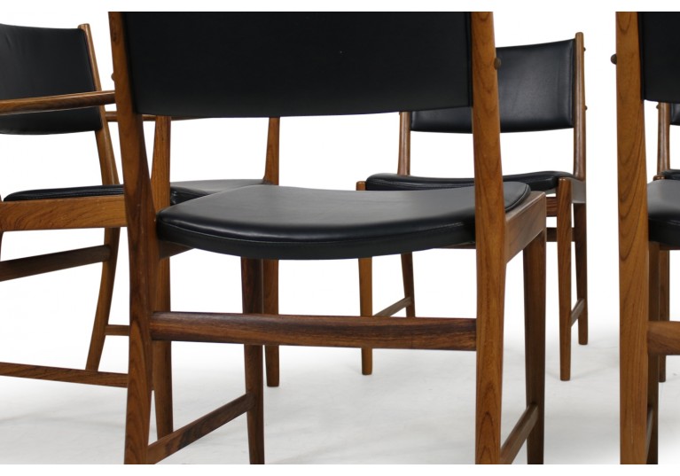 Set of 6 Rosewood Chairs Kai Lyngfeldt Larsen for Søren Willadsen