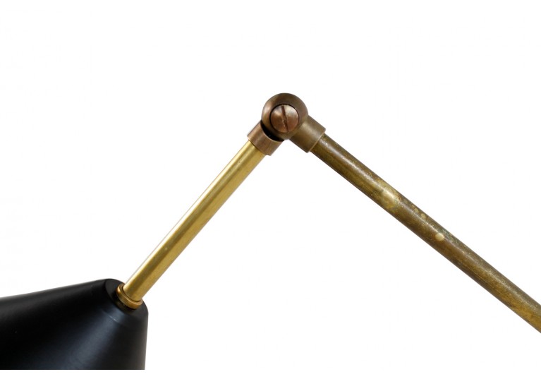 Stehlampe Metal & Messing, Marmor Sockel, Stilnovo Style, Triennale, 60er Style