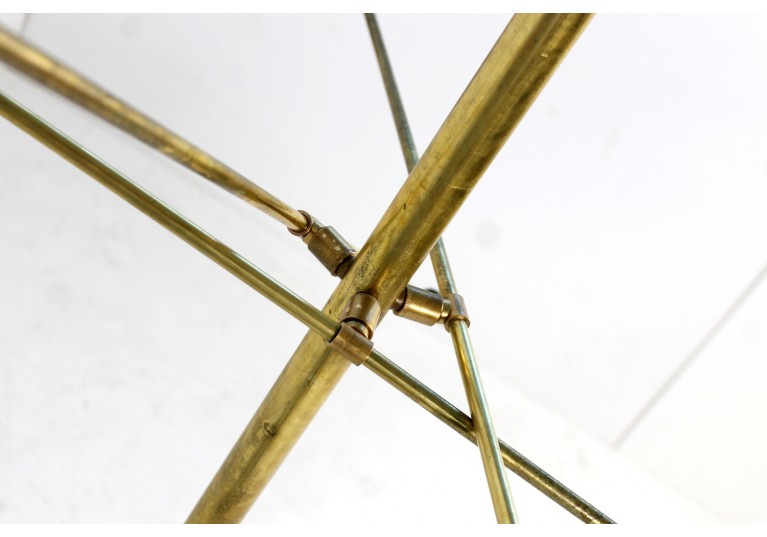 Stehlampe Metal & Messing, Marmor Sockel, Stilnovo Style, Triennale, 60er Style
