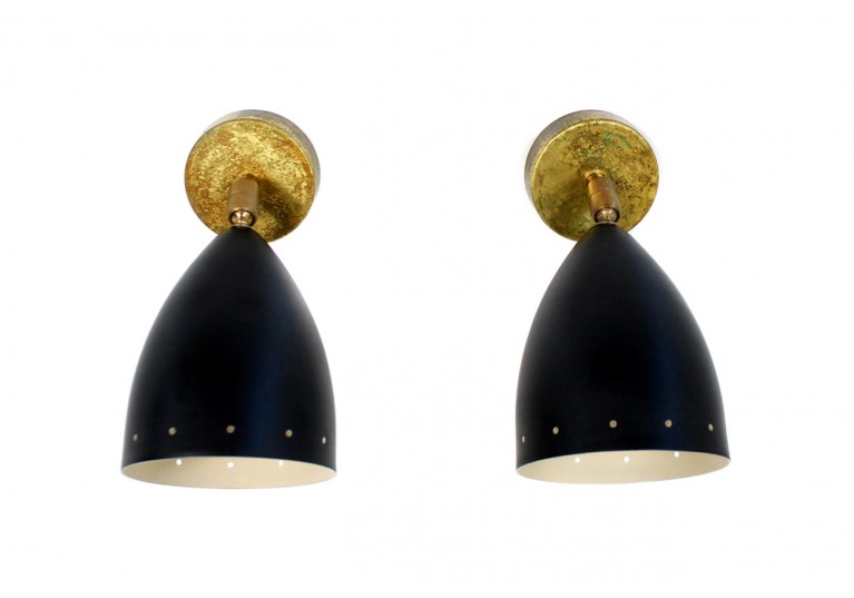 stilnovo, arredoluce, brass sconces, itailan modern design, 60er, 50er lampe