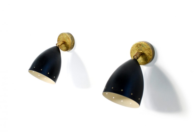 stilnovo, arredoluce, brass sconces, itailan modern design, 60er, 50er lampe