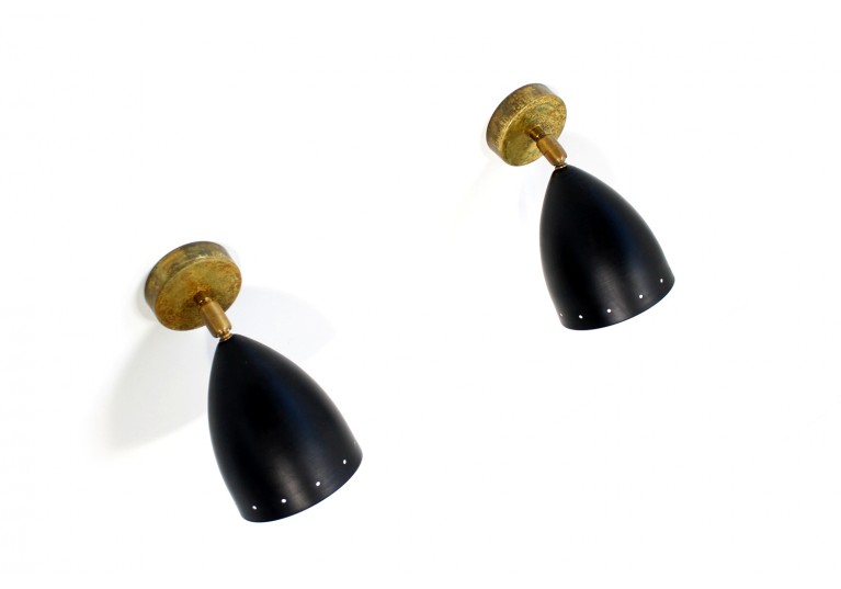 stilnovo, arredoluce, brass sconces, itailan modern design, 60er, 50er lampe