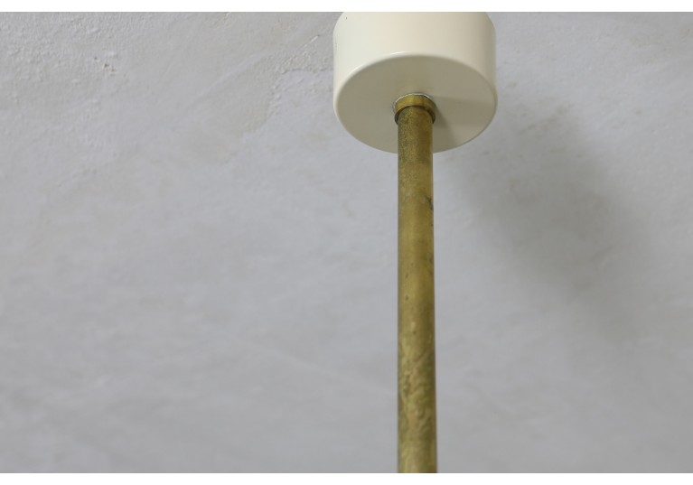 Riesiger Kronleuchter, brass chandelier in the manner of Stilnovo, Arredoluce, 60er, Messing und Metall