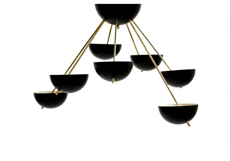 Lampe Italien, Metall, Messing, Stilnovo, Arredoluce, 60er, 70er, Italian modern fush mount stilnovo style chandelier