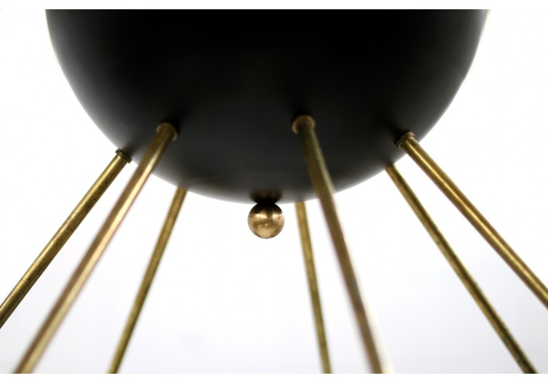 Lampe Italien, Metall, Messing, Stilnovo, Arredoluce, 60er, 70er, Italian modern fush mount stilnovo style chandelier