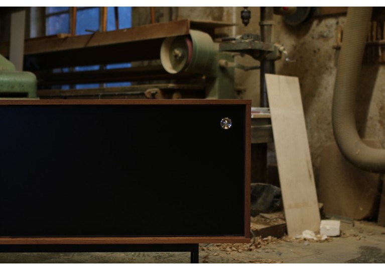 Minimalist Teak Sideboard Nathan Lindberg, Black Formica Doors