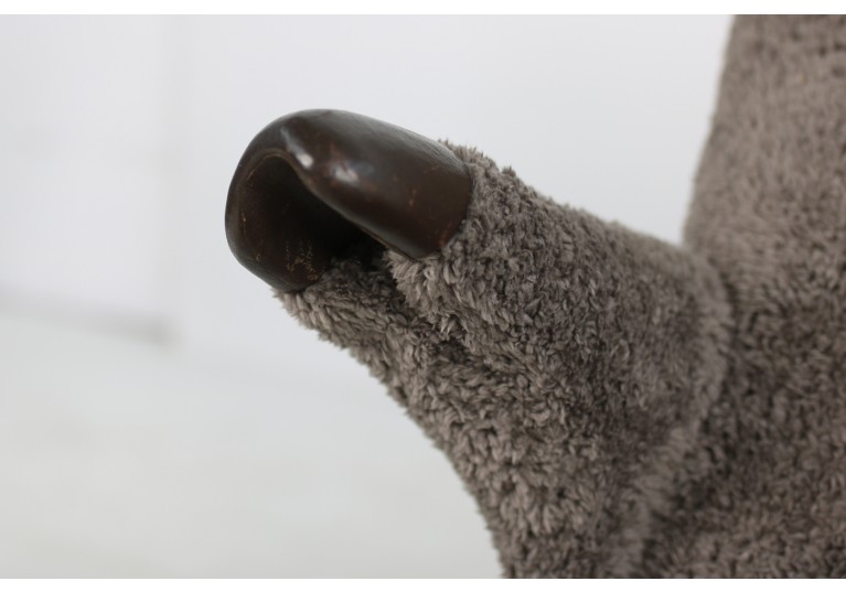 50er Sessel, organische Form, Papa Bear Lounge Chair, Sheepskin, 50er Sessel, Buchenholz