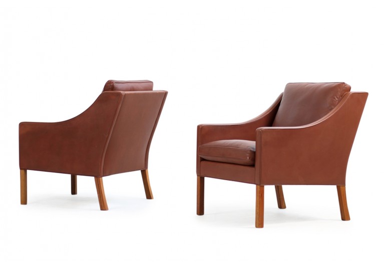 60er Sessel, Borge Mogensen, Ledersessel, Fredericia Denmark, Mod. 2207