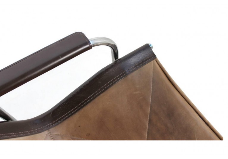 70er Sessel, Leder & Chrom, Hans Eichenberger für Straessle