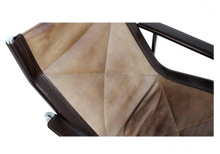 70er Sessel, Leder & Chrom, Hans Eichenberger für Straessle