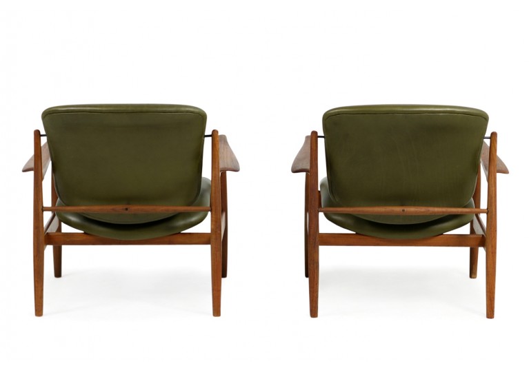60er Teak Sessel, Finn Juhl 136 Easy Chairs, France & Son, Denmark, Lounge Chairs