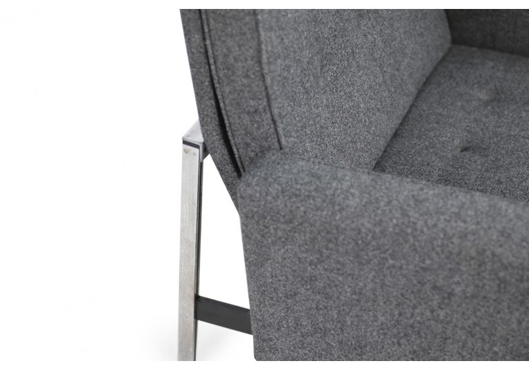 50er Sessel, Knoll International, Florence Knoll, Parallel Bar Lounge Chairs, 60er Jahre, Neubezug, Wolle, Webstoff