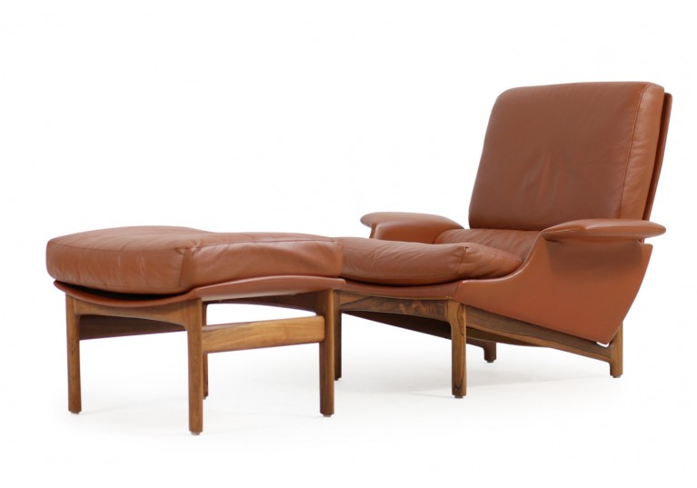 60er Leder Lounge Sessel, Kofod Larsen, Adam, Mogens Kold