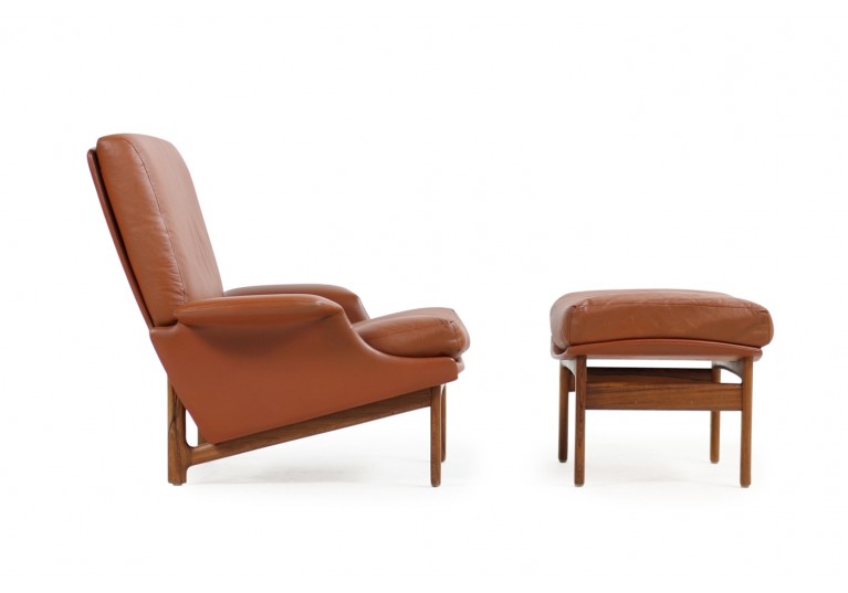 60er Leder Lounge Sessel, Kofod Larsen, Adam, Mogens Kold
