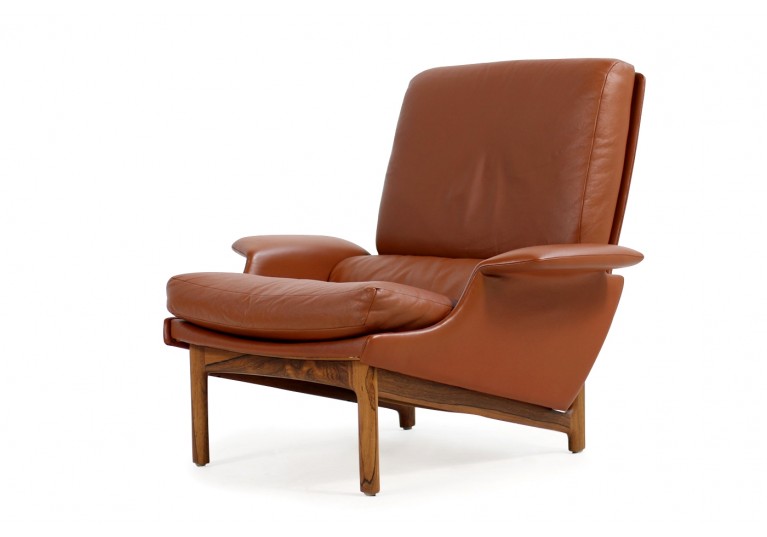 60er Leder Lounge Sessel, Kofod Larsen, Adam, Mogens Kold