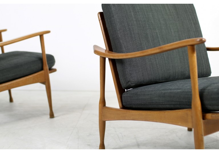 60er Teak Sessel Italy Buche Beechwood Italian Lounge Chairs organic