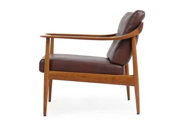 60er Teak Sessel, Knoll, Easy Chair, Lounge Chair, Knoll Antimott, Teak und Leder