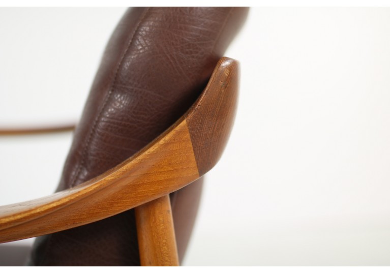 60er Teak Sessel, Knoll, Easy Chair, Lounge Chair, Knoll Antimott, Teak und Leder