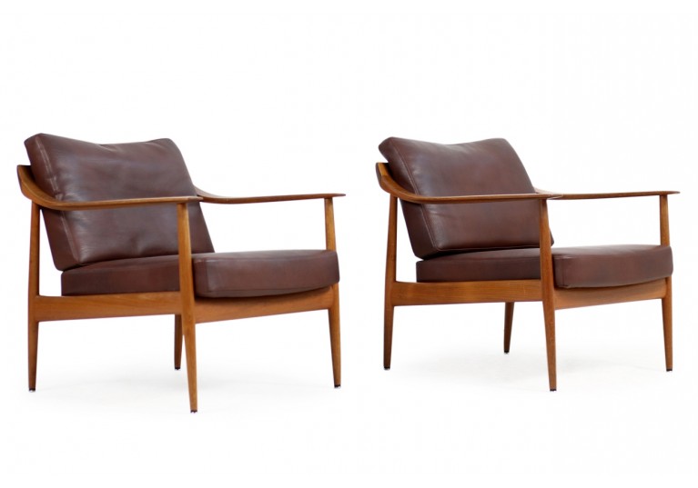60er Teak Sessel, Knoll, Easy Chair, Lounge Chair, Knoll Antimott, Teak und Leder