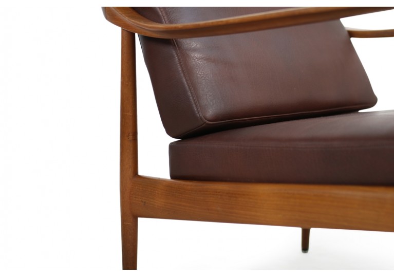 60er Teak Easy Chairs, Teak & Leder, Sessel, Knoll Antimott, Germany, 50er 