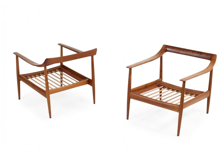 60er Teak Easy Chairs, Teak & Leder, Sessel, Knoll Antimott, Germany, 50er 