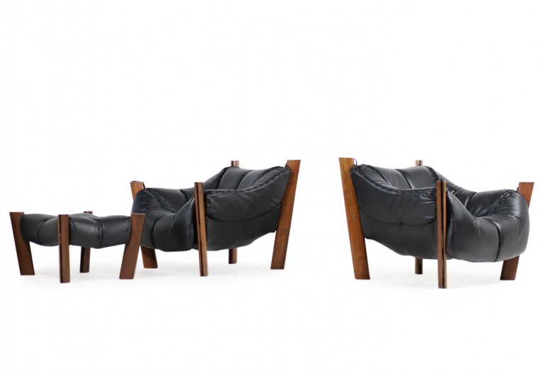 70er Sessel, Percival Lafer Ledersessel, Lounge Chairs, Brasilien
