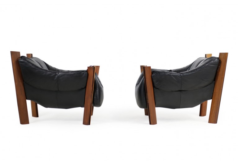 70er Sessel, Percival Lafer Ledersessel, Lounge Chairs, Brasilien