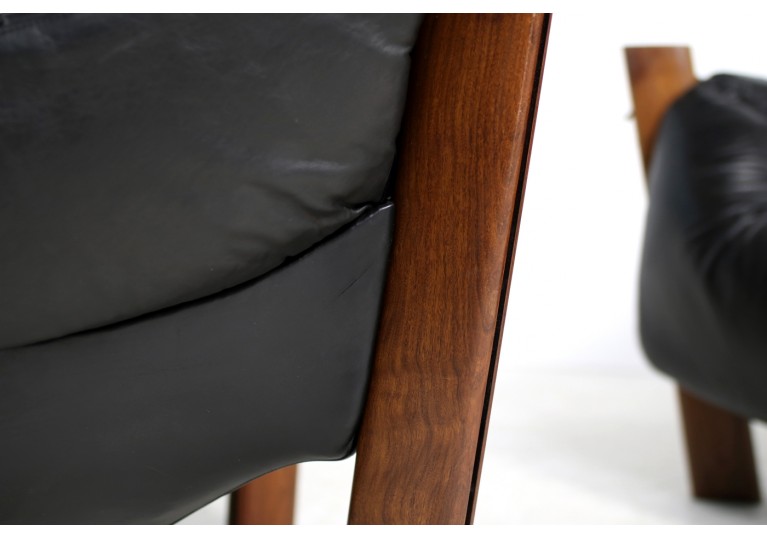 70er Sessel, Percival Lafer Ledersessel, Lounge Chairs, Brasilien