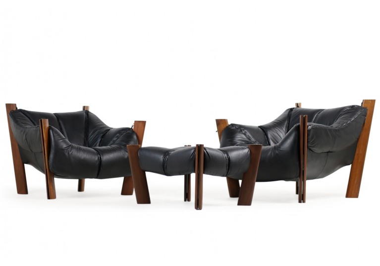 70er Sessel, Percival Lafer Ledersessel, Lounge Chairs, Brasilien