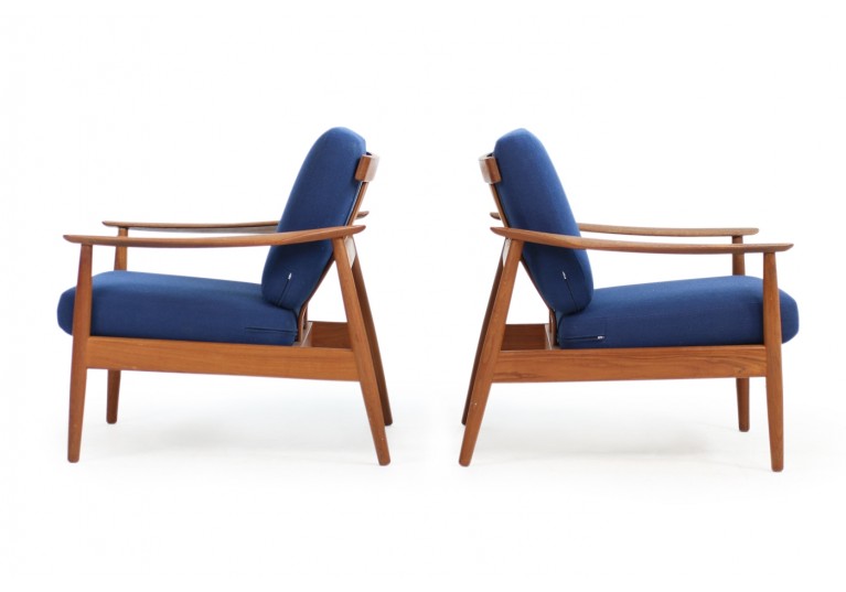 Arne Vodder 1960s Teak Easy Chairs Mod. 164 Danish Modern Design