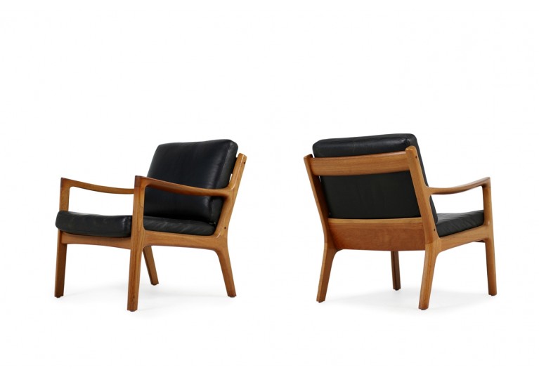 60er Sessel, Teak & Leder, Ole Wanscher, Senator Series, France & Son Denmark, danish modern mid century, 50er Teak Easy Chair
