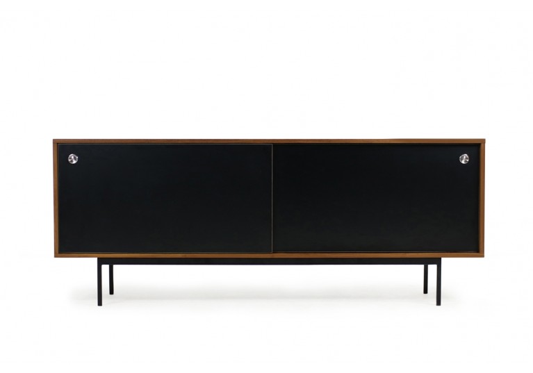 Minimalist Teak Sideboard Nathan Lindberg, Black Formica Doors
