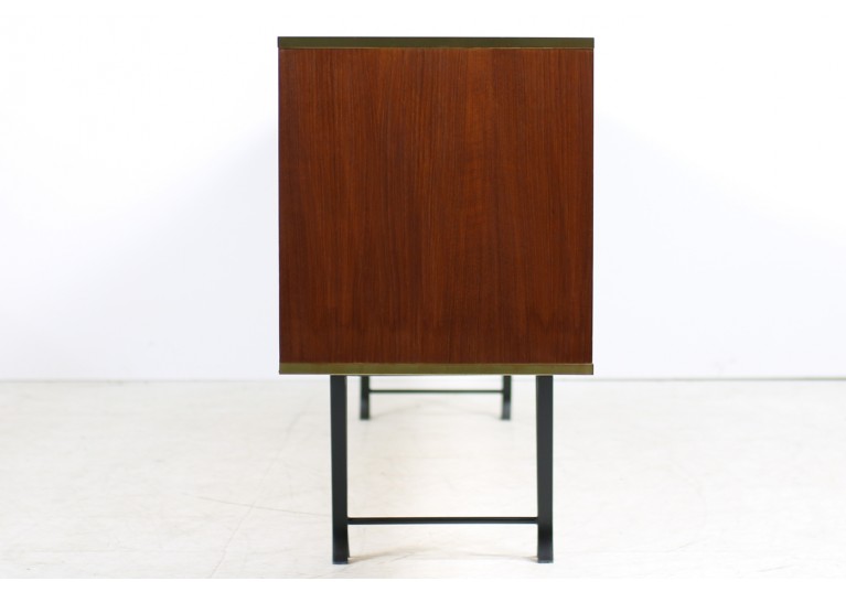 60er Teak Sideboard, Fristho, Metall & Messing, Mid Century Modern