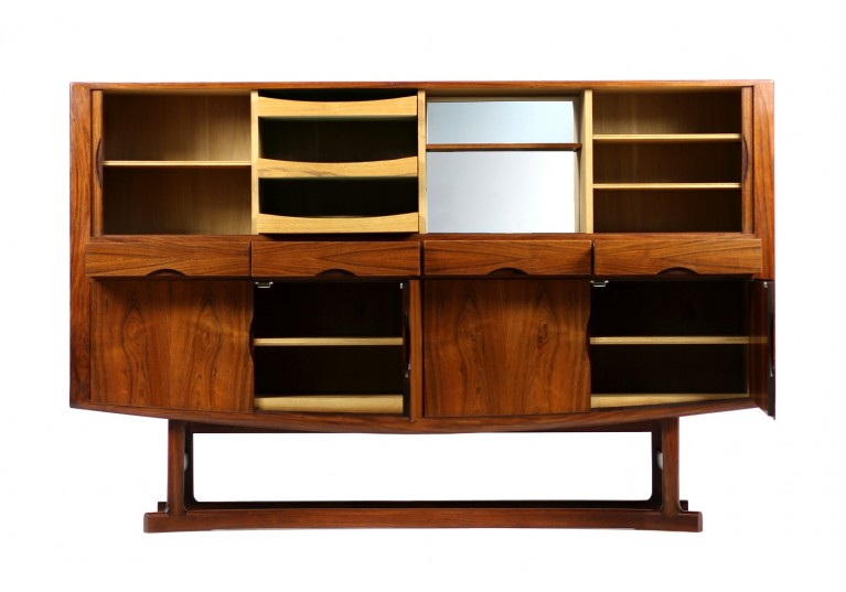 60er Palisander Sideboard, Highboard, Bar, Johannes Andersen, Hans Bech, Danish modern, 50er Jahre, Rosewood Cabinet