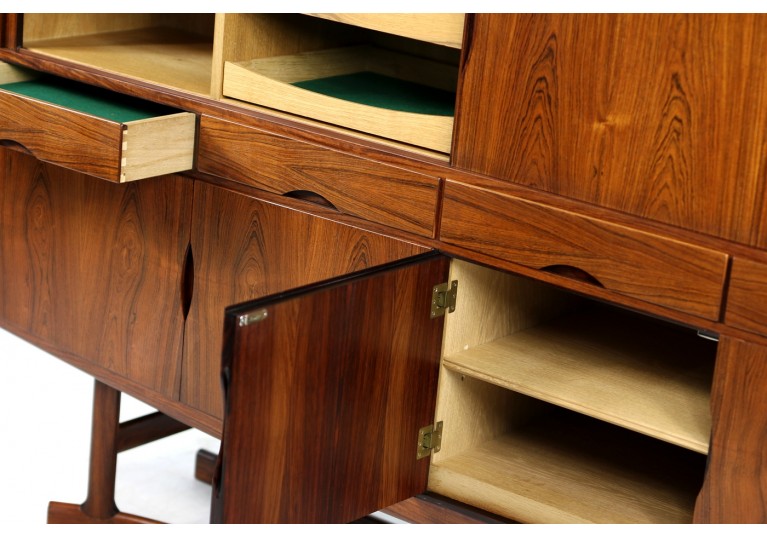 60er Palisander Sideboard, Highboard, Bar, Johannes Andersen, Hans Bech, Danish modern, 50er Jahre, Rosewood Cabinet