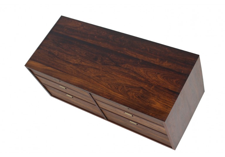 60er Kommode, Paliander, Rosewood, Chest of drawers, danish modern, brass, 1960s, 50er