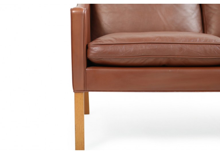 60er Ledersofa, Borge Mogensen, Model 2209, Fredericia Denmark, Sofa