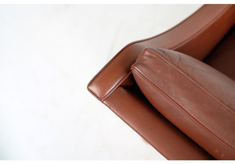 60er Ledersofa, Borge Mogensen, Model 2209, Fredericia Denmark, Sofa