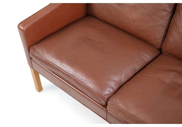 60er Ledersofa, Borge Mogensen, Model 2209, Fredericia Denmark, Sofa