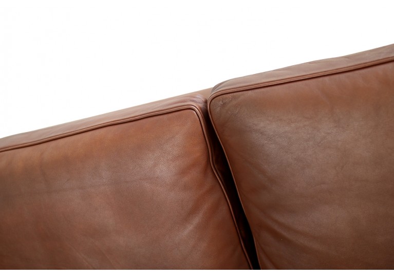 60er Ledersofa, Borge Mogensen, Model 2209, Fredericia Denmark, Sofa