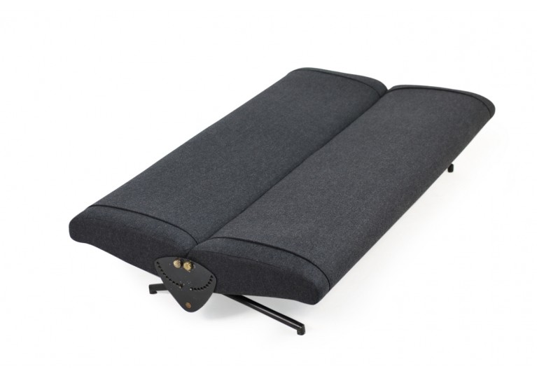 60er Osvaldo Borsani D70 Sofa, Messing, Tecno Italy, Bezug Wolle grau