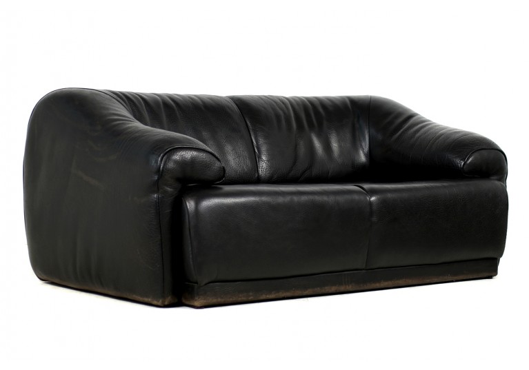 70er Lounge Leder Sofa, desede style, buffalo leather