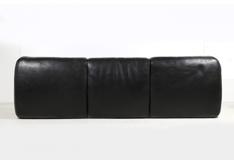 70er Lounge Leder Sofa, de sede style, buffalo leather