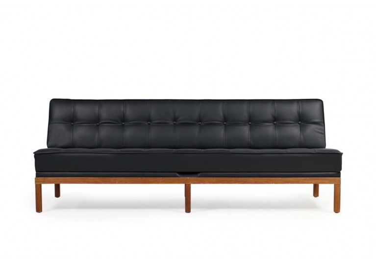 60er Sofa, Daybed, Johannes Spalt für Wittmann, Model Constanze, Teak und Leder