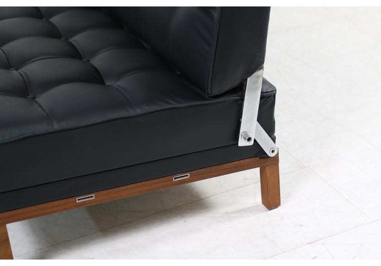60er Sofa, Daybed, Johannes Spalt für Wittmann, Model Constanze, Teak und Leder