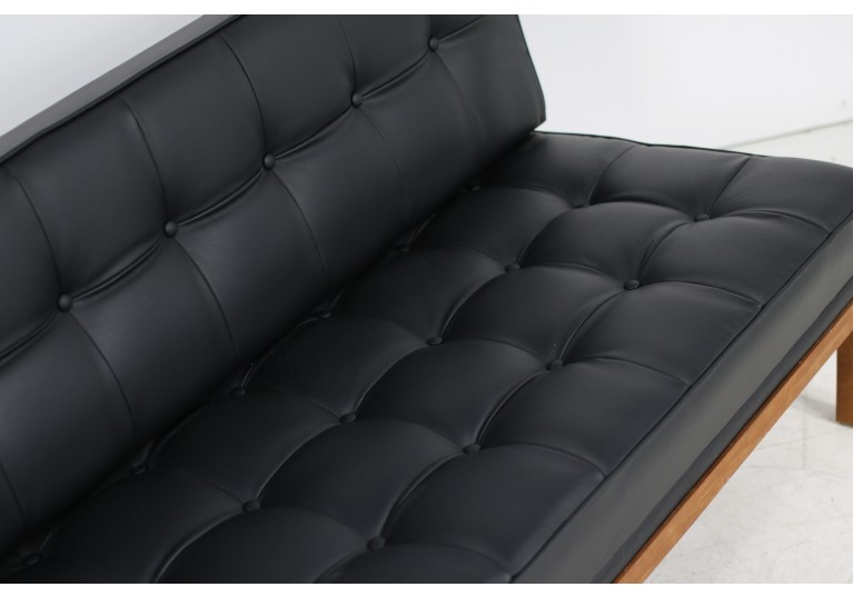 60er Sofa, Daybed, Johannes Spalt für Wittmann, Model Constanze, Teak und Leder
